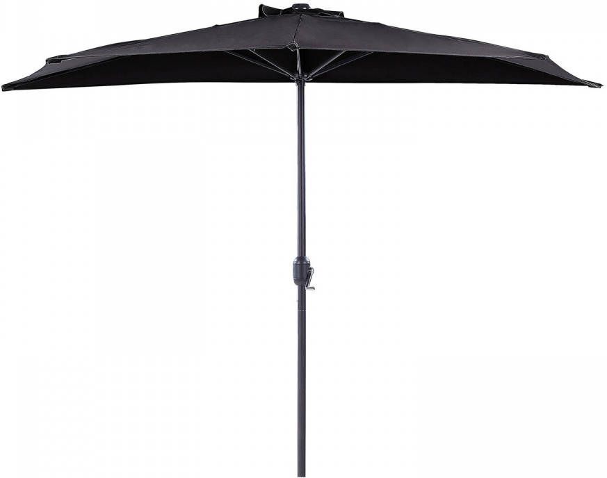 Beliani Galati Halfronde Parasol zwart polyester