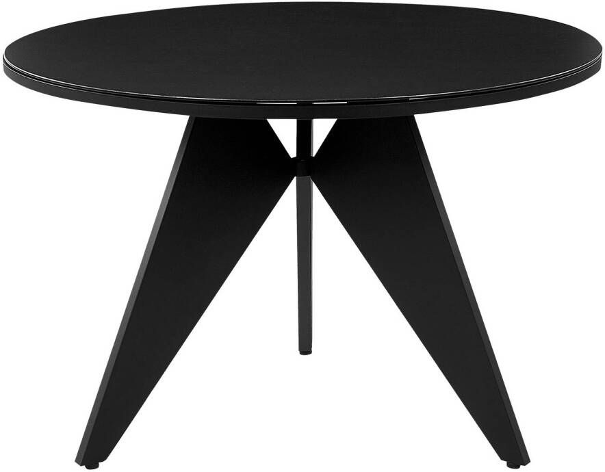 Beliani Olmetto Ronde Tafel zwart aluminium