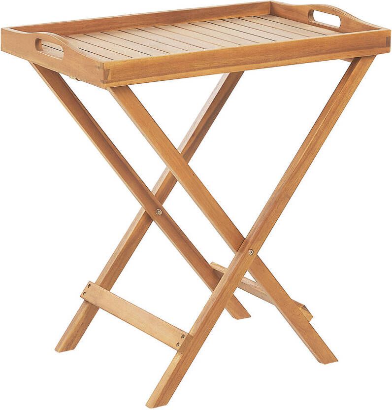 Beliani Toscana Balkontafel lichte Houtkleur acaciahout