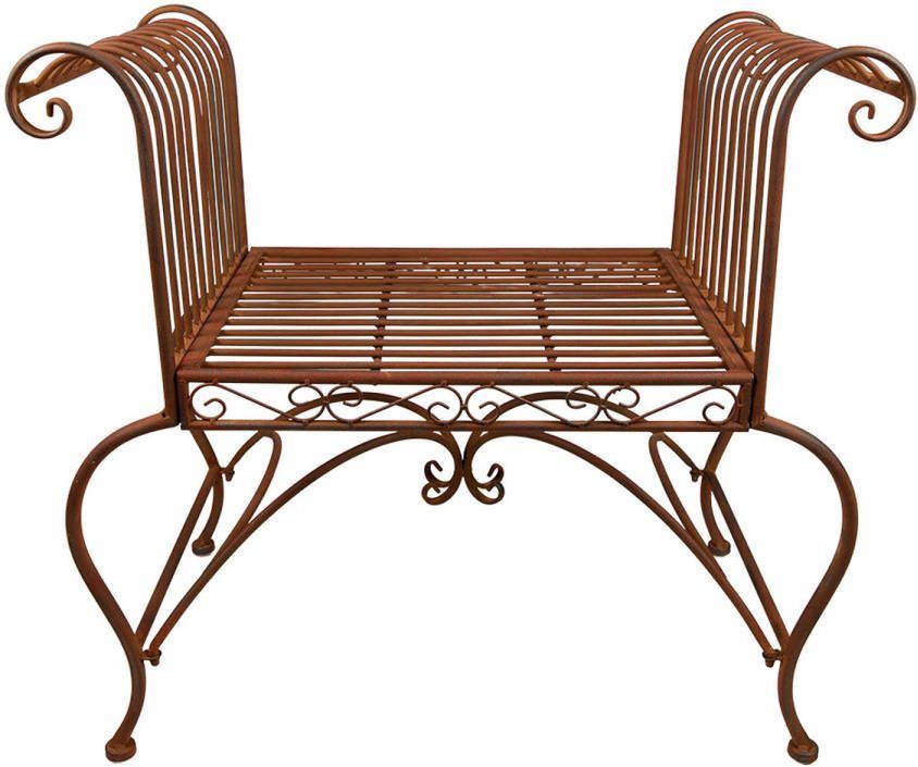 Clayre & Eef Tuinstoel 76x41x71 Cm Bruin Ijzer Terrasstoel Bruin Terrasstoel