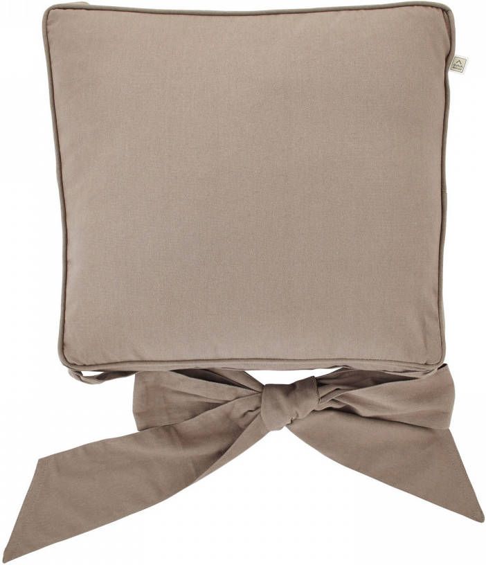 Dutch Decor Javaan Hoes Voor Stoelkussen Met Lint Driftwood 45x45 Cm Taupe