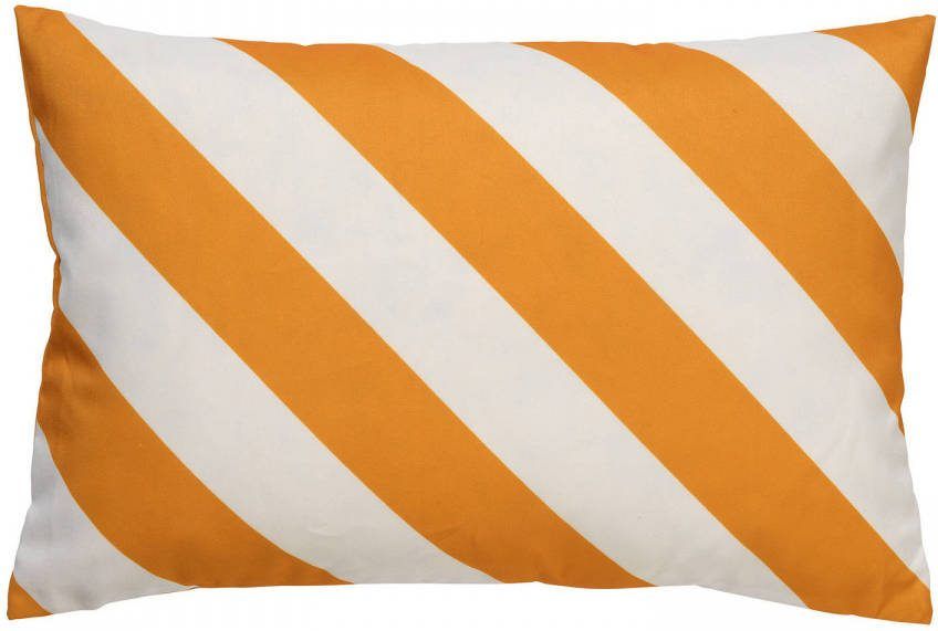 Dutch Decor Sanzeno Kussenhoes Outdoor Golden Glow 40x60 Cm Waterafstotend En Uv bestendig Gestreept Wit En Ge