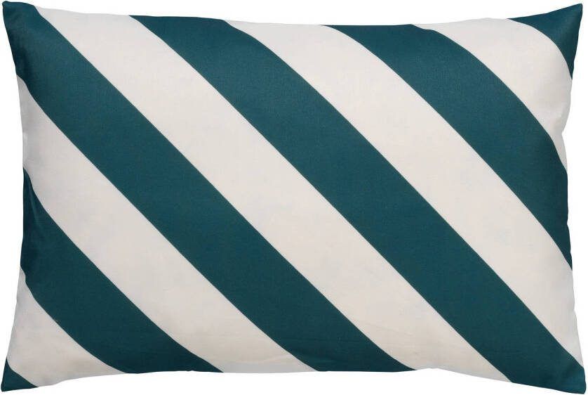 Dutch Decor Sanzeno Sierkussen Outdoor Sagebrush Green 40x60 Cm Waterafstotend En Uv bestendig Gestreept Wit E