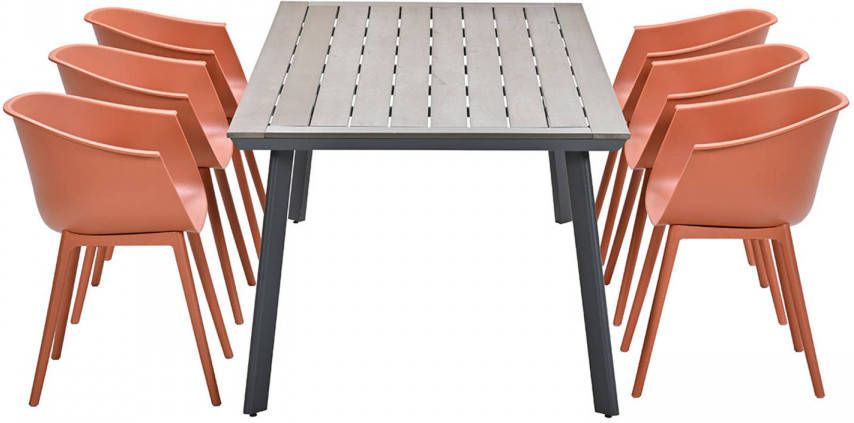 Garden Impressions Lexy Tuinset 7 delig Koper Penedo Tuintafel 230x100 Cm