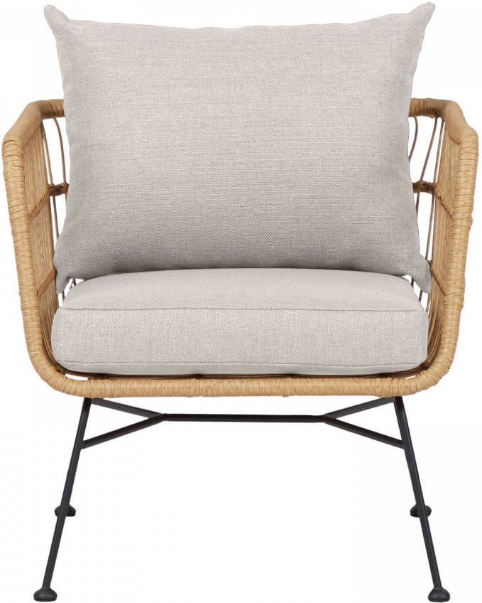 Hioshop 2 X Nina Tuinstoel Incl. Kussen, Beige.