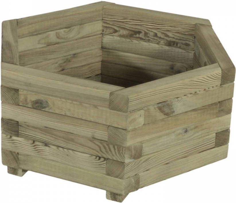 Intergard Bloembak Plantenbak Hout Zeskant 70cm Geïmpregneerd Grenen