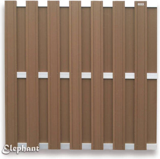 Intergard Tuinscherm Composiet Schutting Wpc Bruin Alu 180x180cm