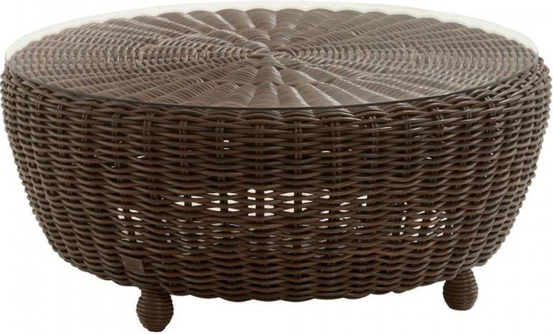 4 Seasons Outdoor Madoera salontafel 100 x 40 cm. Ø, +glas Colonial