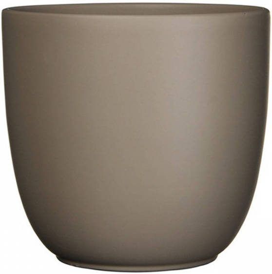 Mica Decorations Bloempot Mat Taupe Bruin Keramiek Voor Kamerplant H11 X D12 Cm Plantenpotten