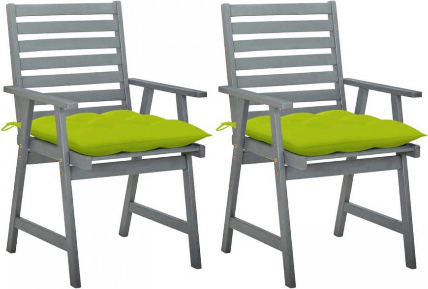 vidaXL Tuinstoelen 2 st met kussens massief acaciahout