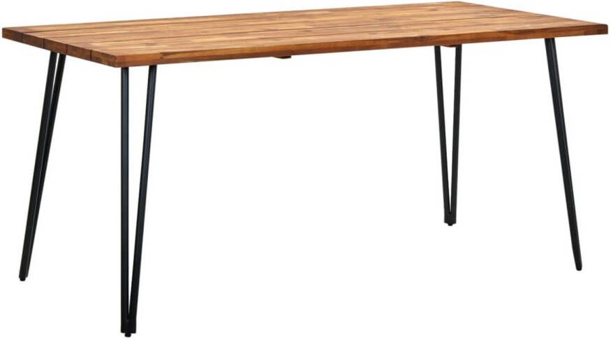 vidaXL Tuintafel met haarspeldpoten 160x80x75 cm massief acaciahout