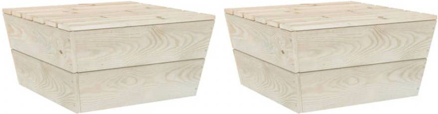 VIDAXL Tuintafels 2 st 60x60x30 cm ge&#xEF, mpregneerd vurenhout online kopen