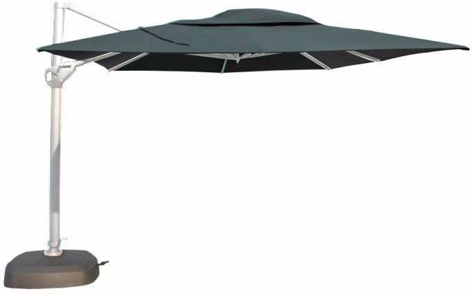 4-Seasons parasols Zweefparasol Hacienda 300x400cm Charcoal(white frame)4 Seasons