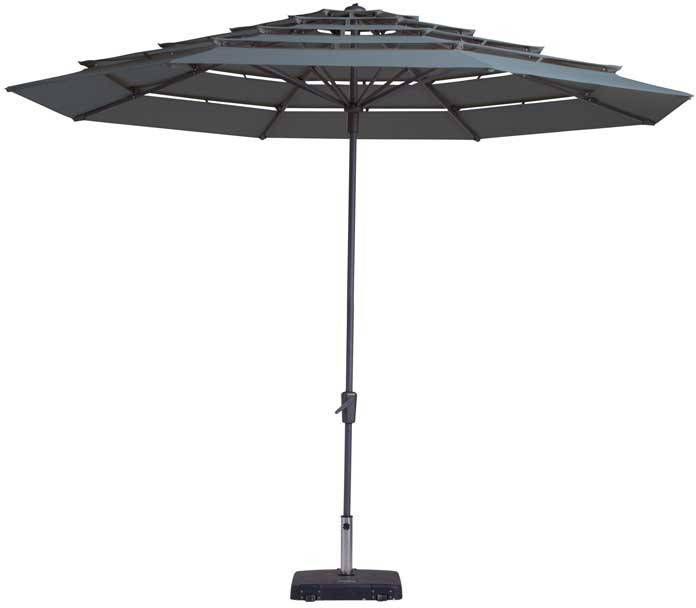 Madison Parasol Syros Open Air Round Grey 350cm Grijs