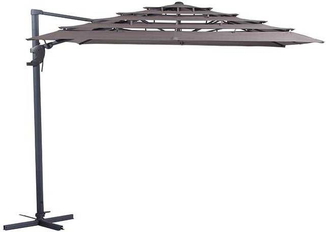 Madison parasols Vrijhangende zweefparasol Monaco open air II 300x300(taupe )