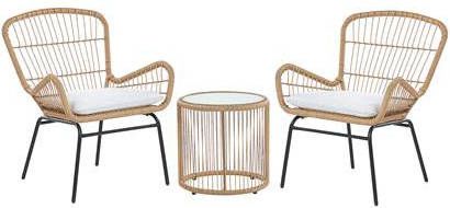 Beliani Labico Bistroset natuurlijk pe Rotan