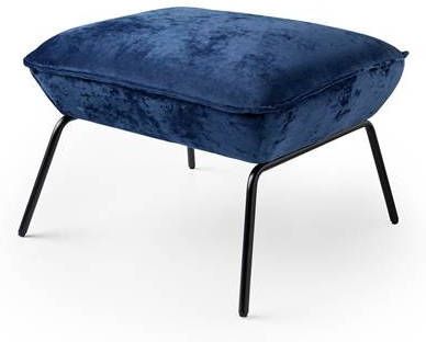Dutch Decor SCOTT Poef velvet 57x51x40 cm Insignia Blue blauw