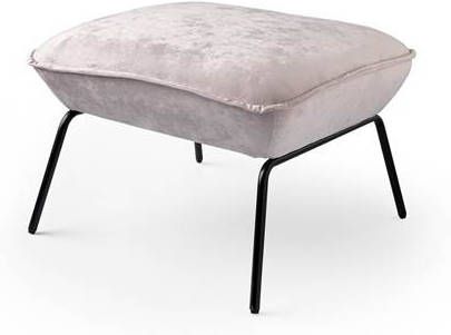 Dutch Decor SCOTT Poef velvet 57x51x40 cm Pumice Stone beige