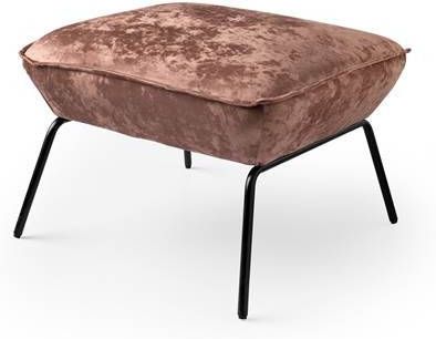 Dutch Decor SCOTT Poef velvet 57x51x40 cm Tobacco Brown bruin