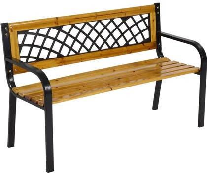 Duverger Firewood tuinbank zwart metalen frame vuurhouten