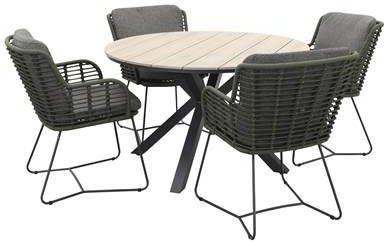 Garden Impressions 4 Seasons Fabrice groen/GI Edison 122 cm. ronde tuinset