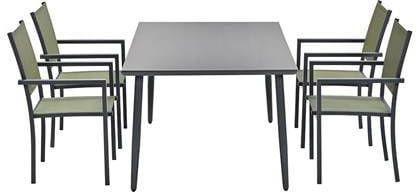 Garden Impressions Moon Tuinset 5 delig Mos Groen Senna Tuintafel 180x100 Cm