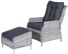 Garden Impressions Veracruz relaxstoel met voetenbank cloudy grey 5 mm reflex black online kopen
