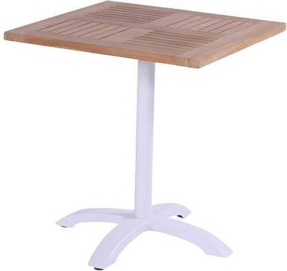 Hartman Sophie Bistro Klaptafel Vierkant L70xb70xh74 Cm Natural Teak Wit Onderstel