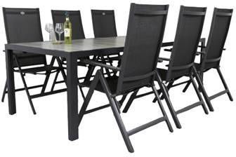 Hartman Tanger tuintafel 228 cm. Napoli tuinstoelen