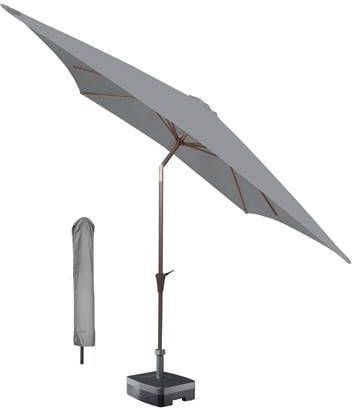 Kopu ® vierkante parasol Malaga 200x200 cm met hoes Light Grey