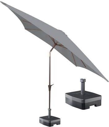 Kopu ® vierkante parasol Malaga 200x200 cm met voet Light Grey