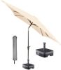 Kopu ® vierkante parasol Malaga 200x200 cm met hoes en voet Naturel online kopen