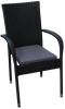 SenS-Line SenS Line Rhodos Stapelstoel Black + Cushion Zwart online kopen