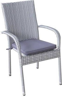 SenS-Line SenS Line Rhodos Stapelstoel Grey + Cushion Grijs