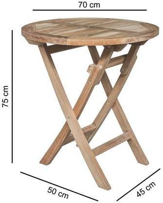 Teakea Teak Tuin Klaptafel Rond Ø 70 cm