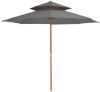 VidaXL Dubbeldekker parasol met houten paal 270 cm antraciet online kopen