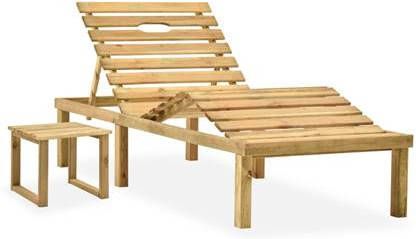 VIDAXL Ligbed met tafel geï, mpregneerd grenenhout