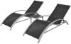 VidaXL Ligbeddenset Aluminium Zwart 3 delig online kopen