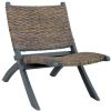 VidaXL Relaxstoel natuurlijk kubu rattan en massief mahoniehout grijs online kopen