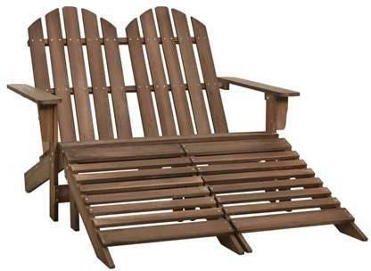 vidaXL Tuinstoel 2 zits Adirondack met voetenbank vurenhout bruin