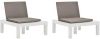 VIDAXL Loungestoelen 2 st met kussens kunststof wit online kopen