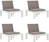 VIDAXL Loungestoelen 4 st met kussens kunststof wit online kopen