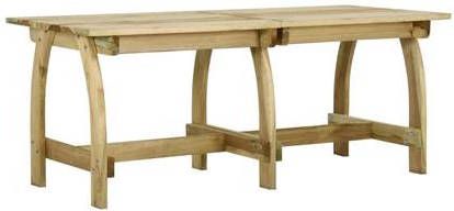 VIDAXL Tuintafel 220x74x75 cm geï, mpregneerd grenenhout