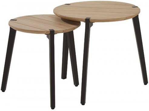 4 Seasons Outdoor | Bijzettafel Gabor 2 Stuks | Teak Aluminium