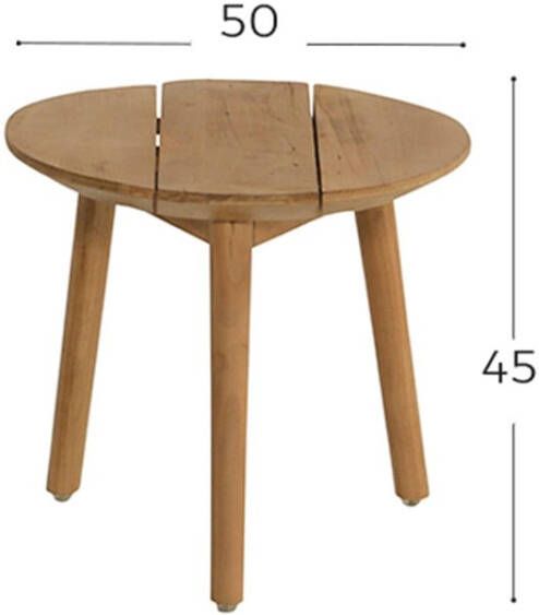 Hartman | Bijzettafel Sophie Studio Ø50 x 45(h)cm | Natural Old Teak