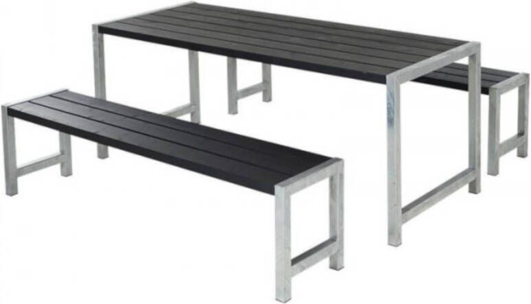 Plus Danmark Planken tuinset vuren geimpregneerd | Plankesaet zwart 77 x 186 x 72 cm