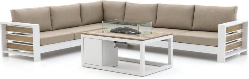 Bellagio Avolo/Cosiraw 120cm hoek loungeset met vuurtafel 3 delig links Laagste prijsgarantie!