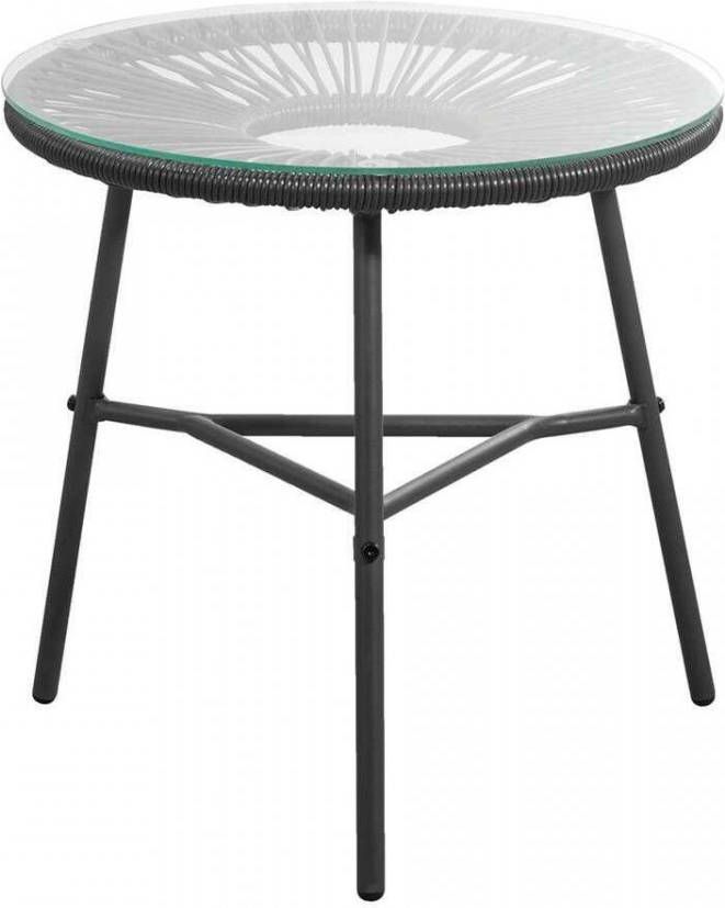 Leen Bakker Bijzettafel Formentera antraciet 50xØ50 cm