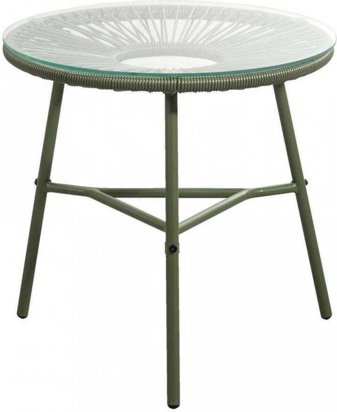 Leen Bakker Bijzettafel Formentera olijfgroen 50xØ50 cm