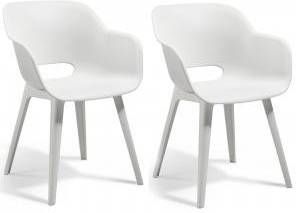 Allibert Akola Tuinstoelen 2 Stuks 56, 5x55x80cm Wit